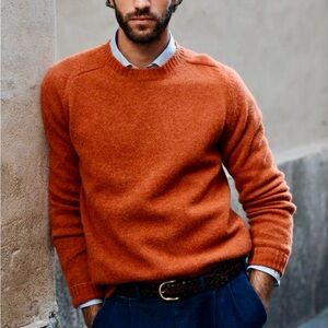 Men's Autumn Cashmere $495 Burnt Orange Sweater Medium nwot